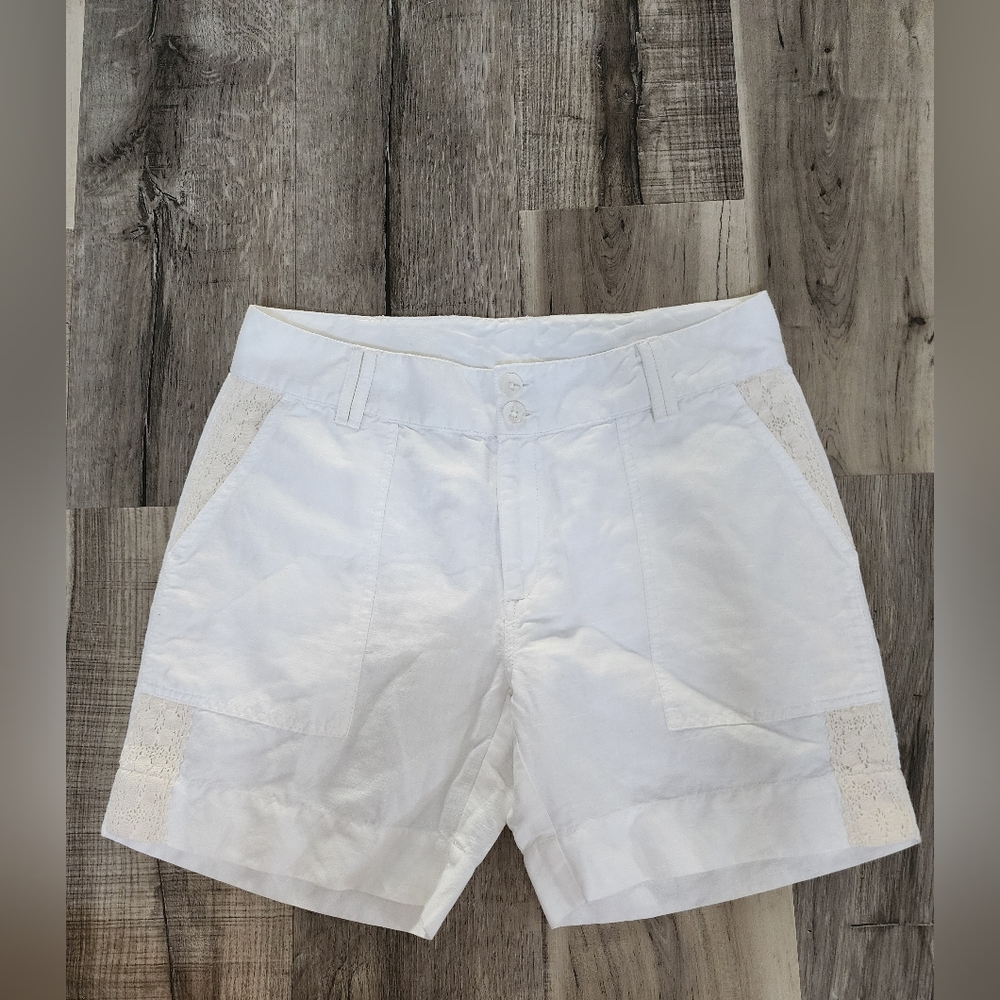 White Lace-Trim Sundace Womens Shorts